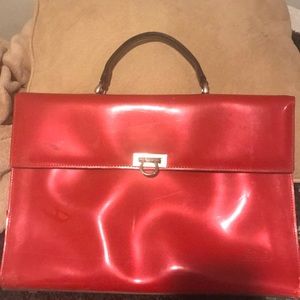 Patent leather briefcase